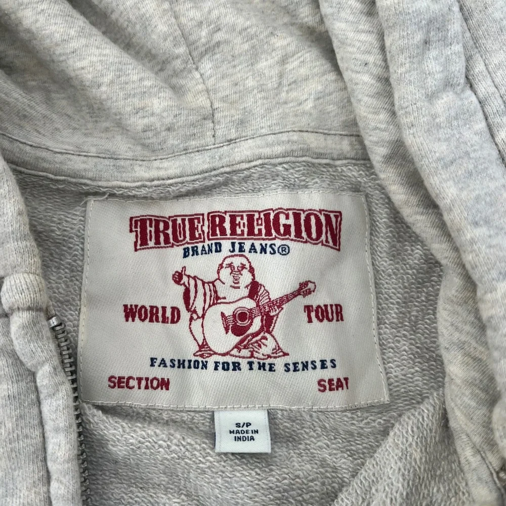 True‎ Religion Mens Heather Gray Buddha World Tour Full Zip Hoodie Sweatshirt S